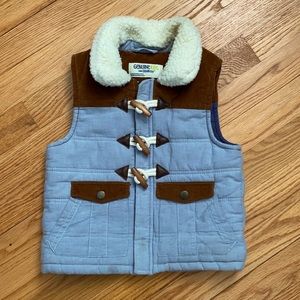 Corduroy and shearling vest